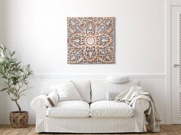 Balinesische Holzschnitzerei Mekar 80 cm x 80 cm